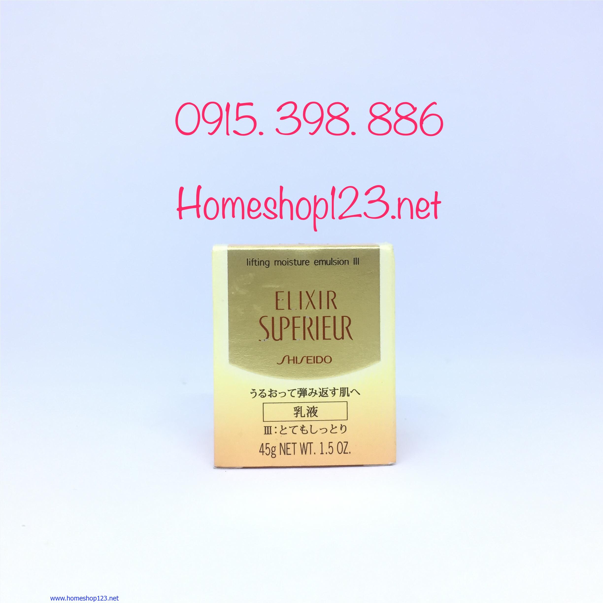 Sữa dưỡng Shiseido Elixir Superieur Lifting Moisture Emulsion III - 45g