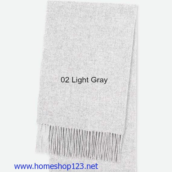 Khăn Len Cashmere 100% Uniqlo Nhật 02 Light Gray