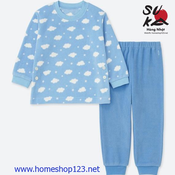 Bộ nỉ lông cừu Uniqlo siêu đáng yêu cho bé 400412-61 Blue