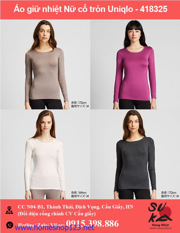 Áo giữ nhiệt Nữ cổ tròn Uniqlo - 418325