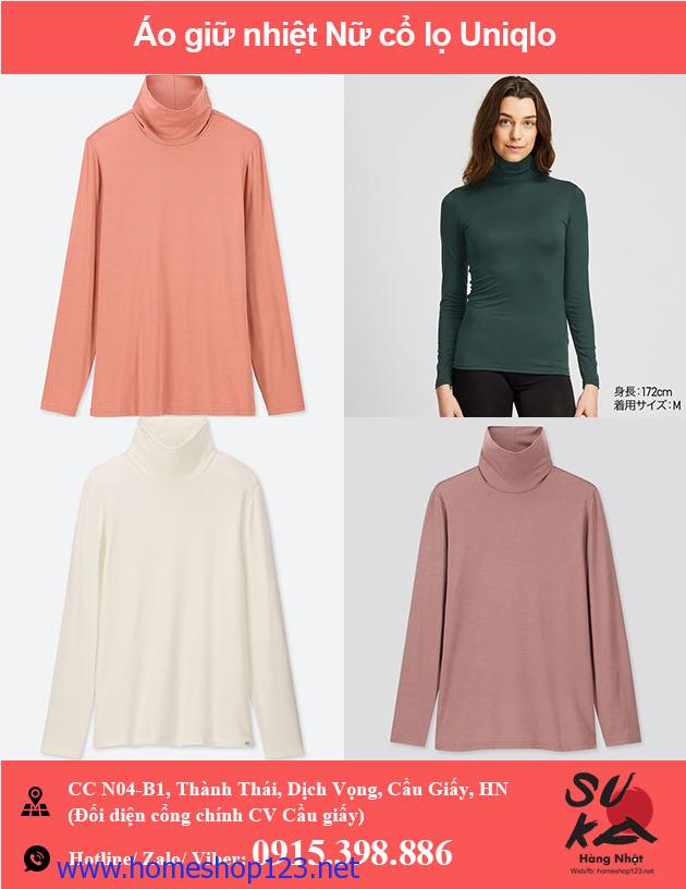 Áo giữ nhiệt Nữ cổ Lọ Uniqlo Nhật Bản