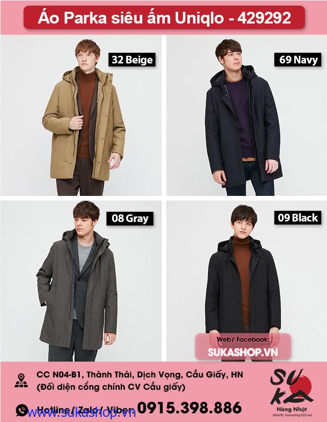 Áo Parka Uniqlo Dáng dài - Siêu ấm - Chống nước, cản gió - 429292